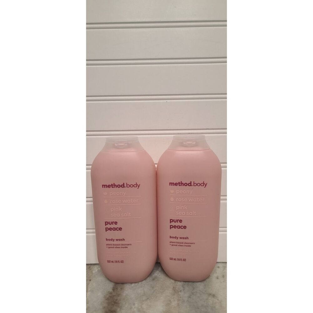 Method Body Wash Pure Peace Lot of 2 Peony/Rose Water/Pink Sea Salt